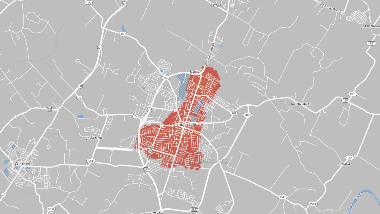 Transit Grade map of Nicholasville, KY