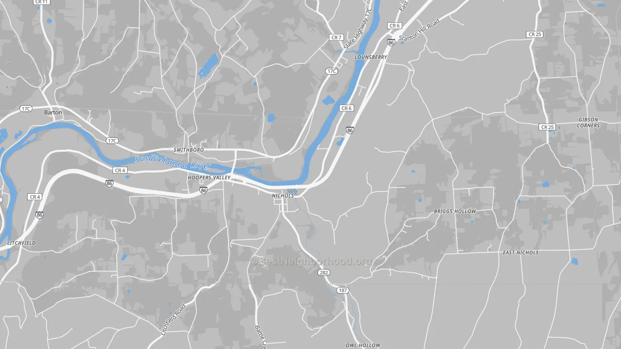 Transit Grade map of Nichols, NY