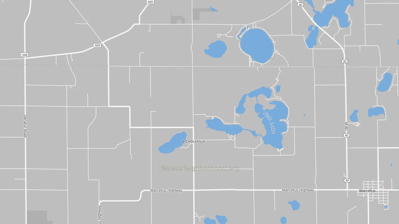 Transit Grade map of Nicholsville, MI