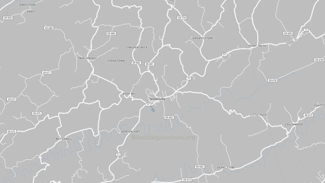 Transit Grade map of Nickelsville, VA