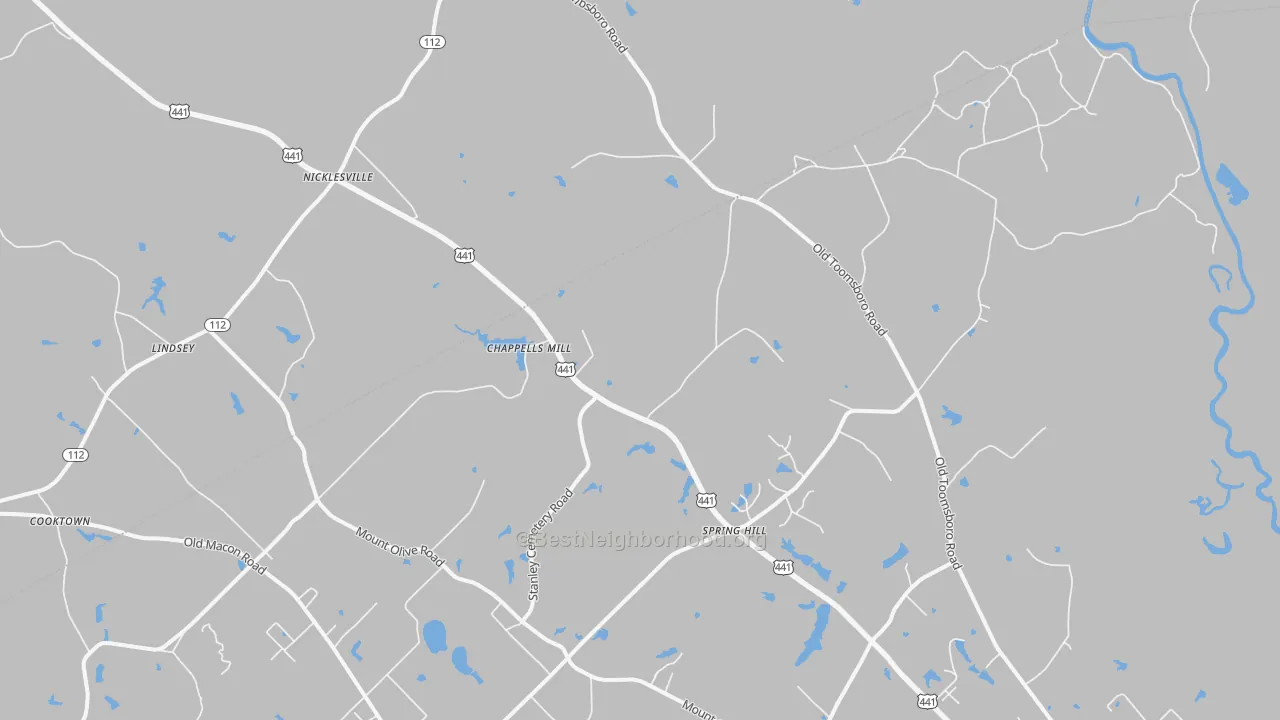 Transit Grade map of Nicklesville, GA