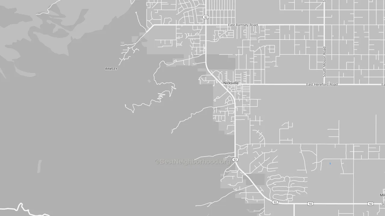 Transit Grade map of Nicksville, AZ