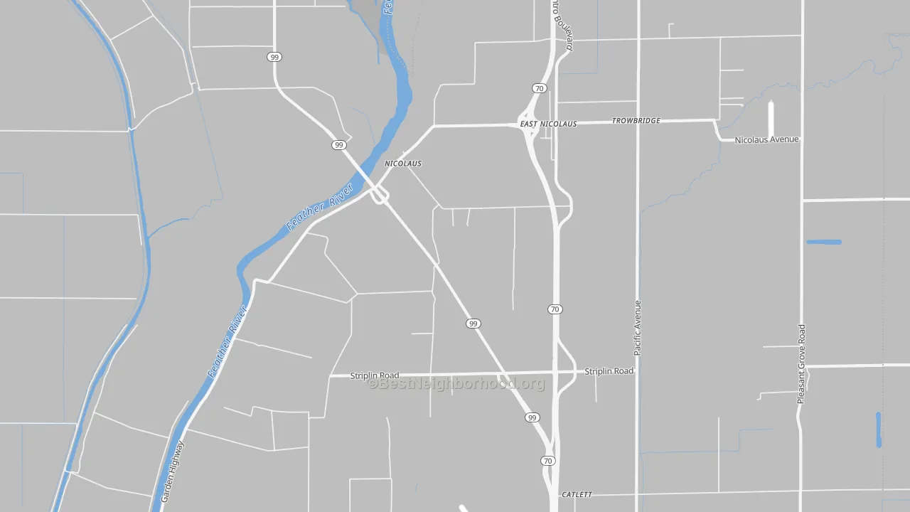 Transit Grade map of Nicolaus, CA