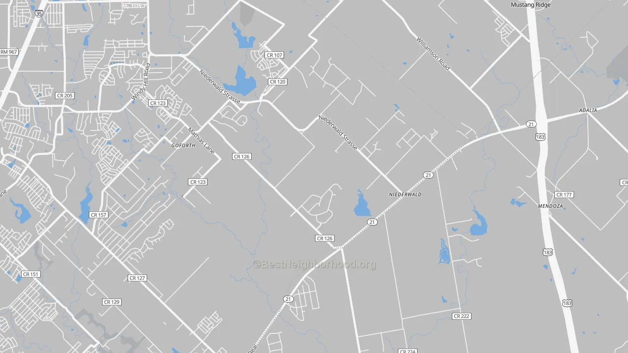 Transit Grade map of Niederwald, TX
