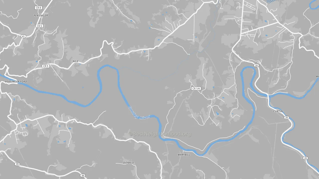 Transit Grade map of Nile, WV
