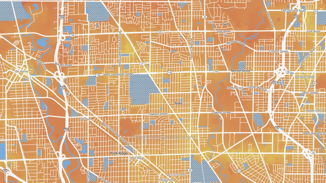 Transit Grade map of Niles, IL