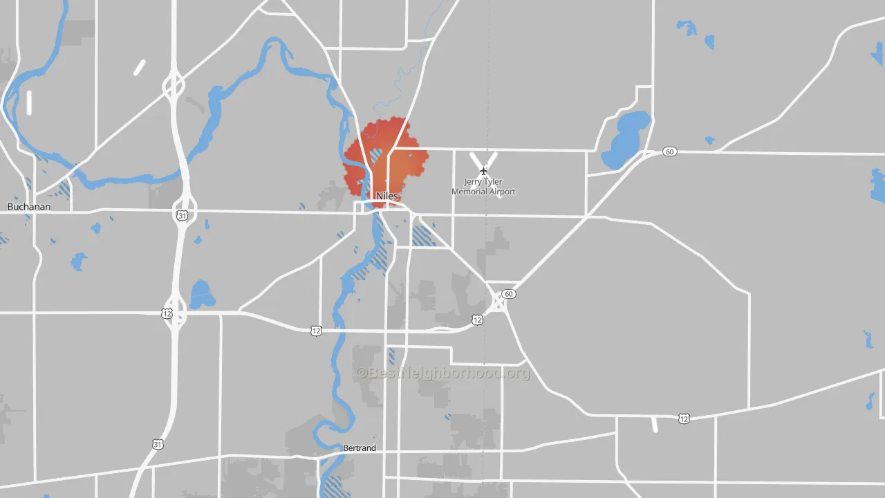 Transit Grade map of Niles, MI