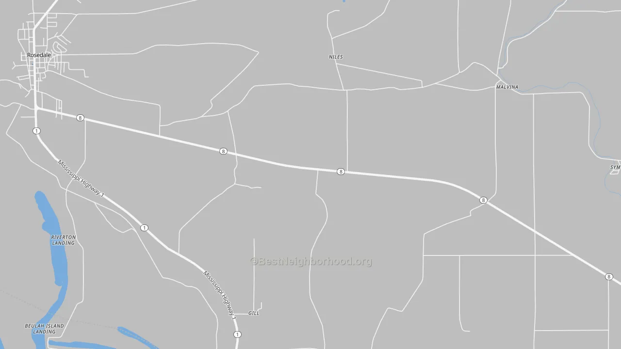 Transit Grade map of Niles, MS