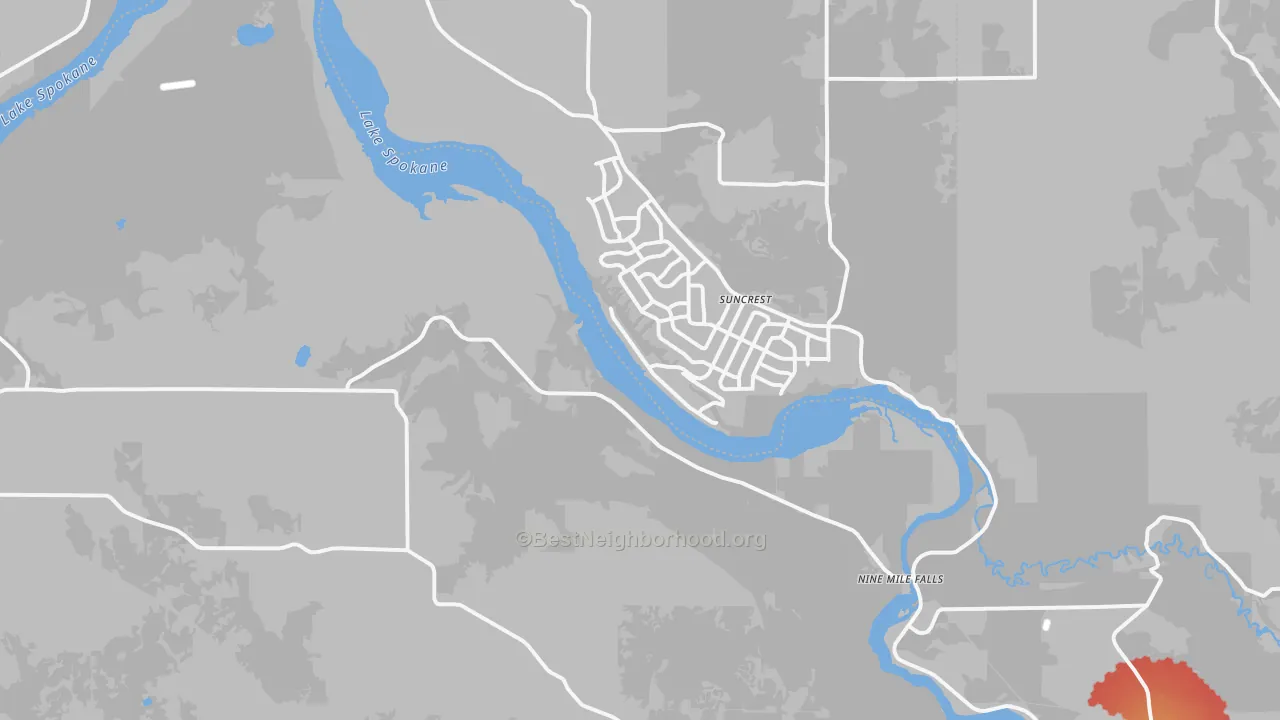 Transit Grade map of Nine Mile Falls, WA