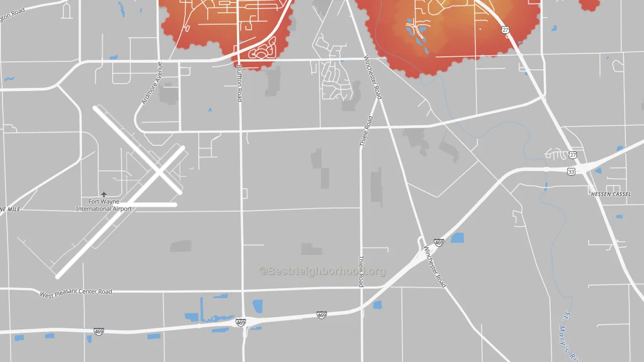 Transit Grade map of Nine Mile, IN