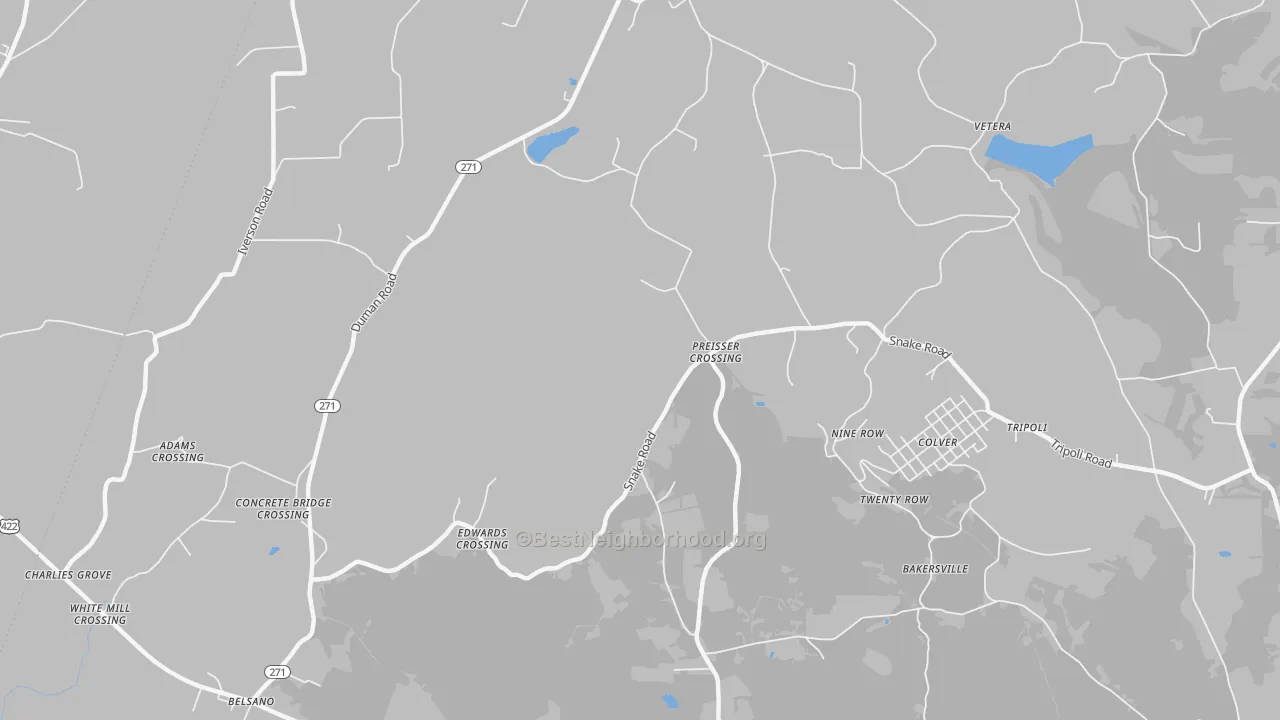 Transit Grade map of Nine Row, PA