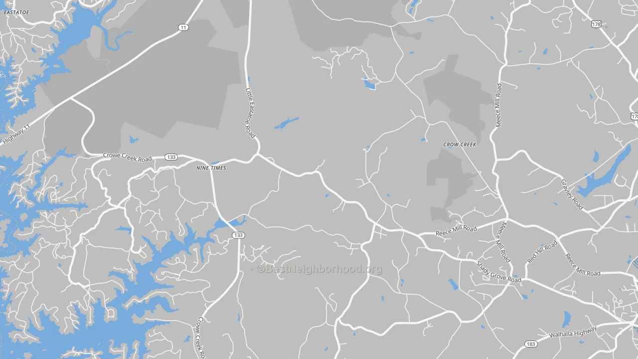 Transit Grade map of Nine Times, SC