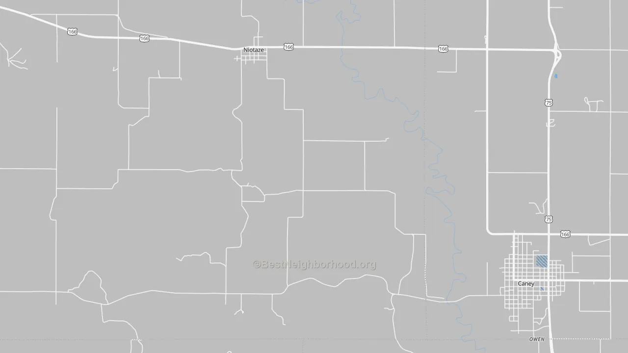 Transit Grade map of Niotaze, KS