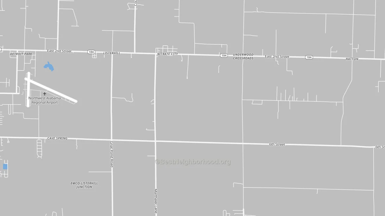 Transit Grade map of Nitrate City, AL