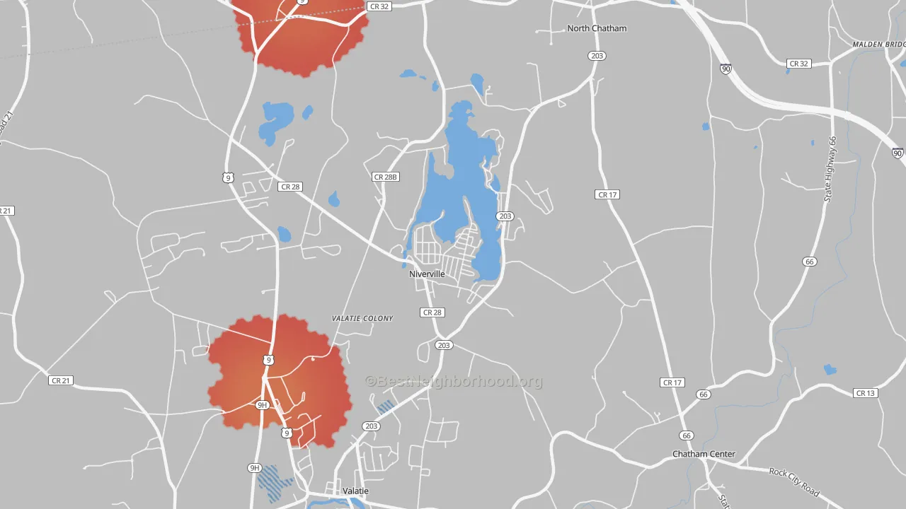 Transit Grade map of Niverville, NY