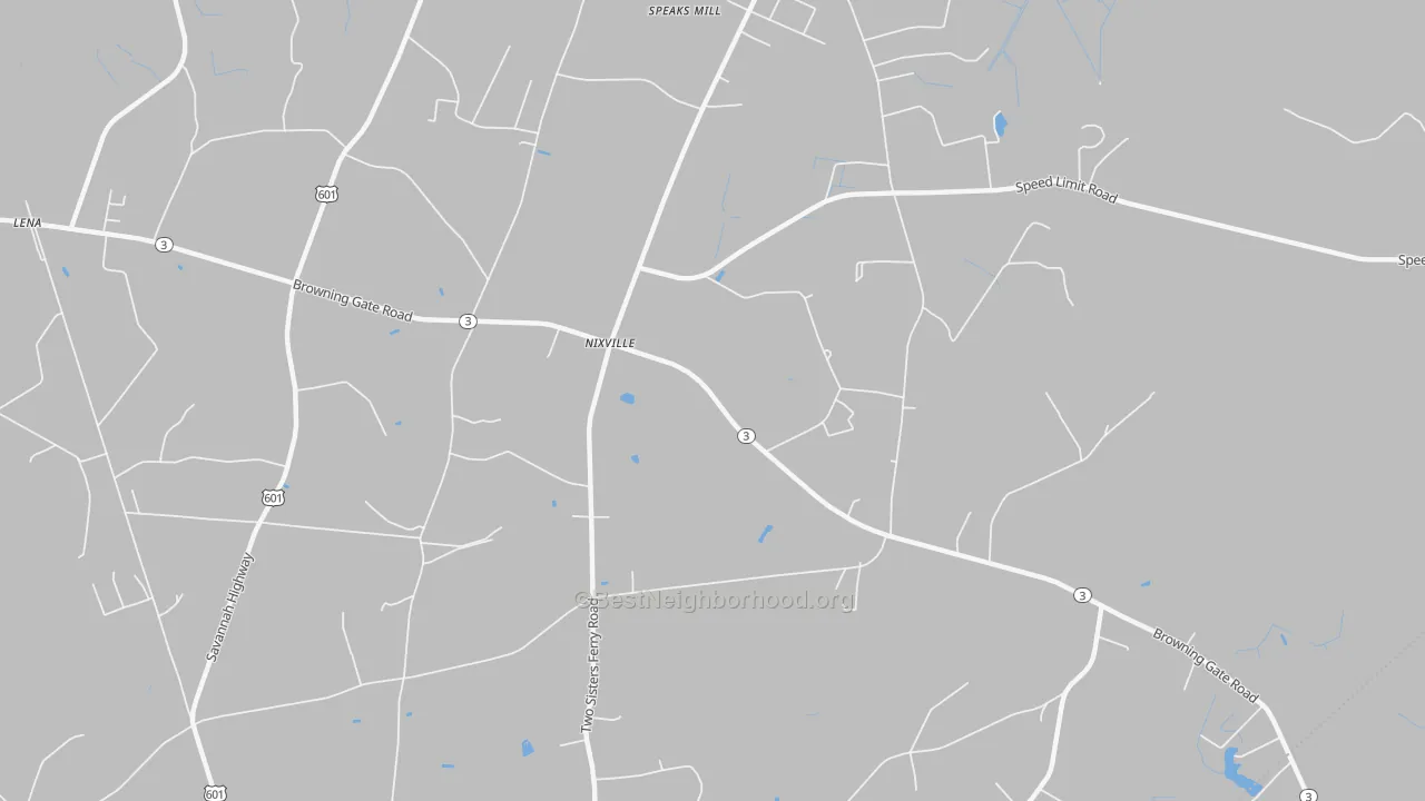 Transit Grade map of Nixville, SC