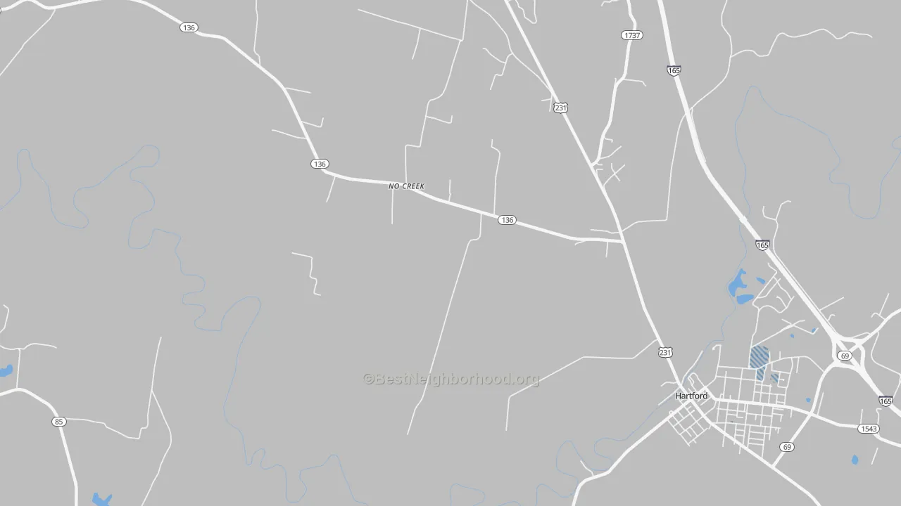 Transit Grade map of No Creek, KY