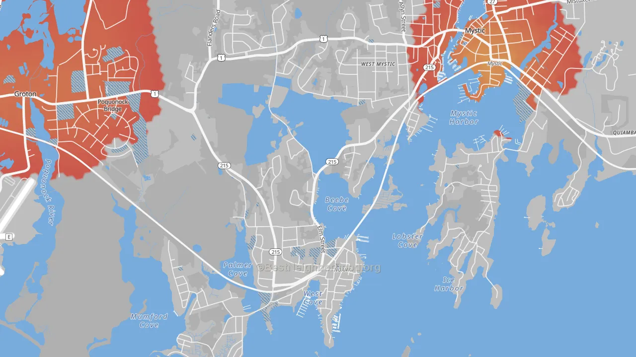 Transit Grade map of Noank, CT
