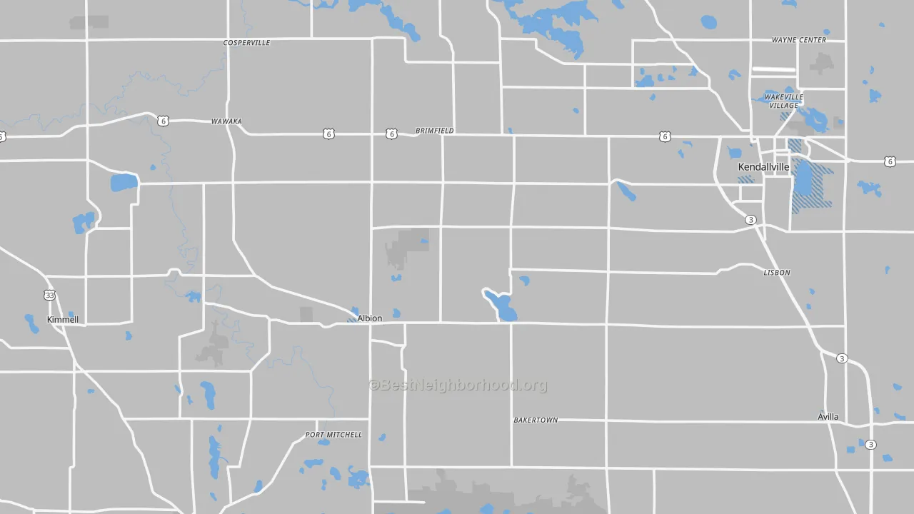 Transit Grade map of Noble County, IN