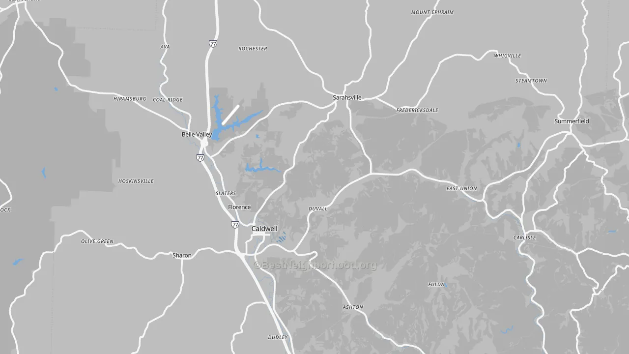 Transit Grade map of Noble County, OH