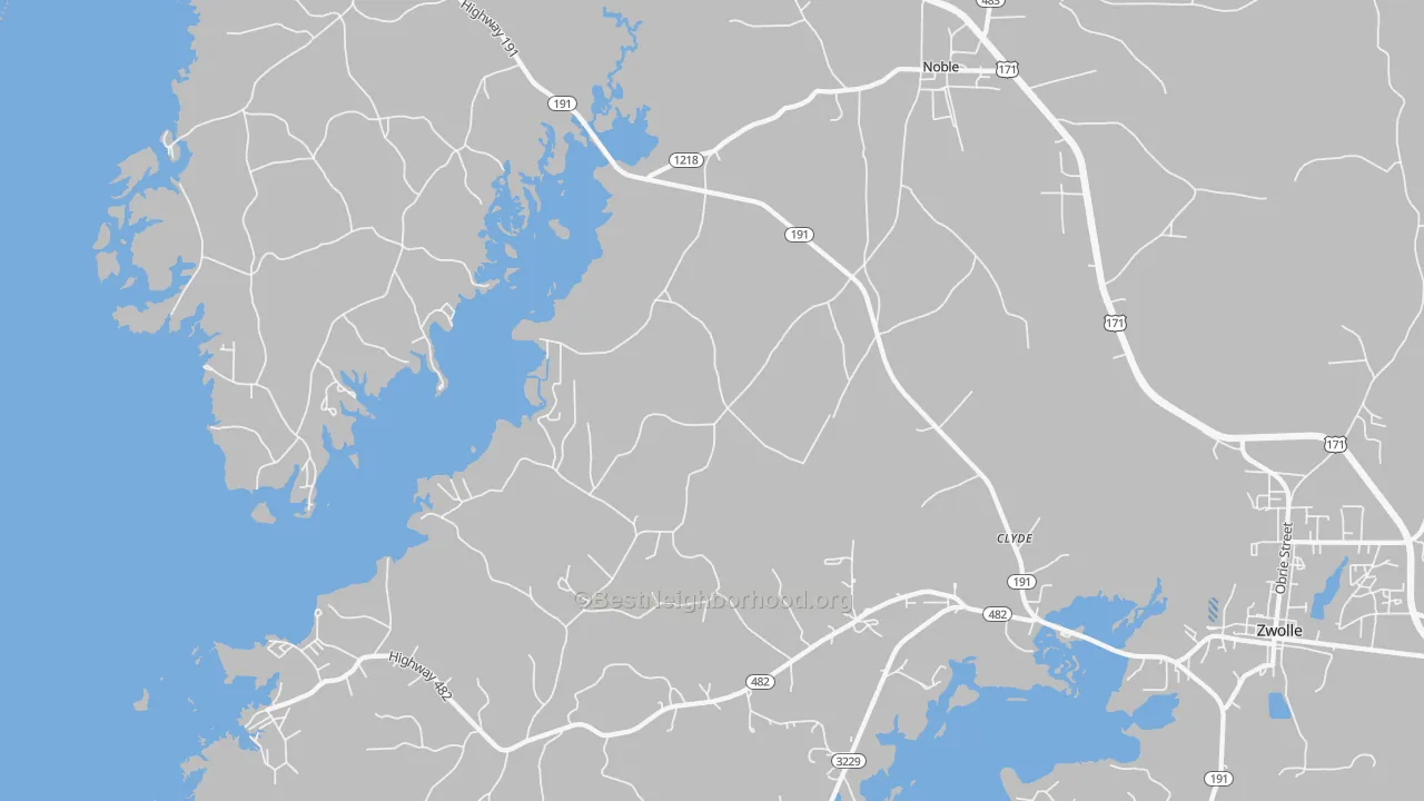 Transit Grade map of Noble, LA