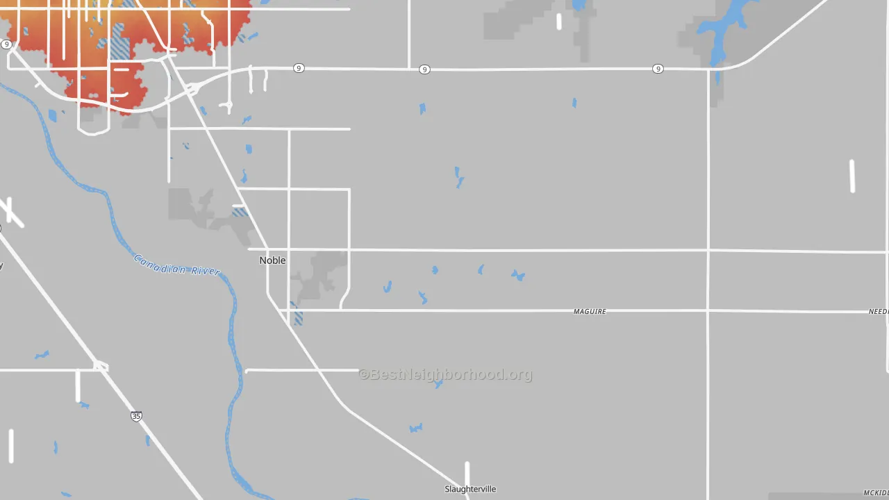 Transit Grade map of Noble, OK