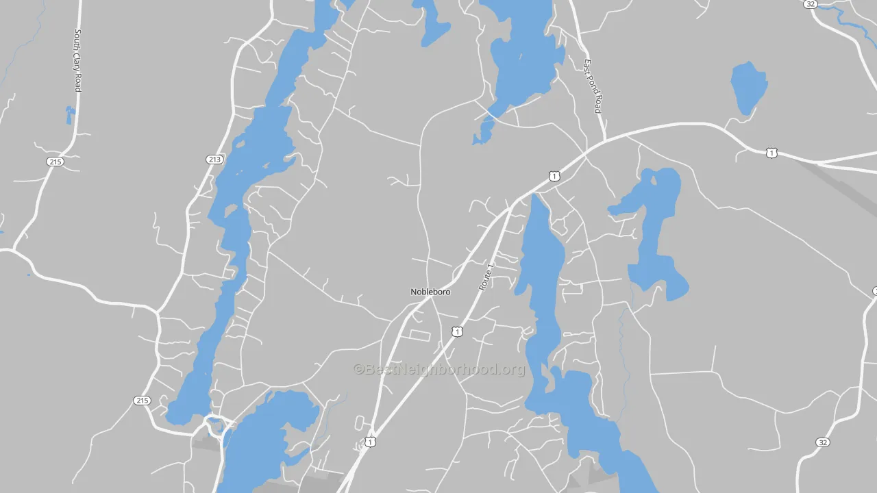 Transit Grade map of Nobleboro, ME