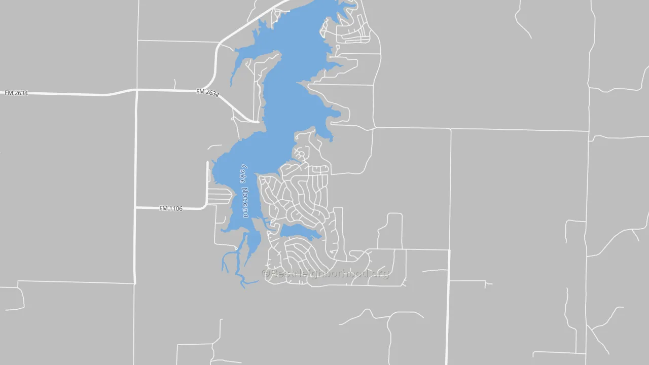 Transit Grade map of Nocona Hills, TX