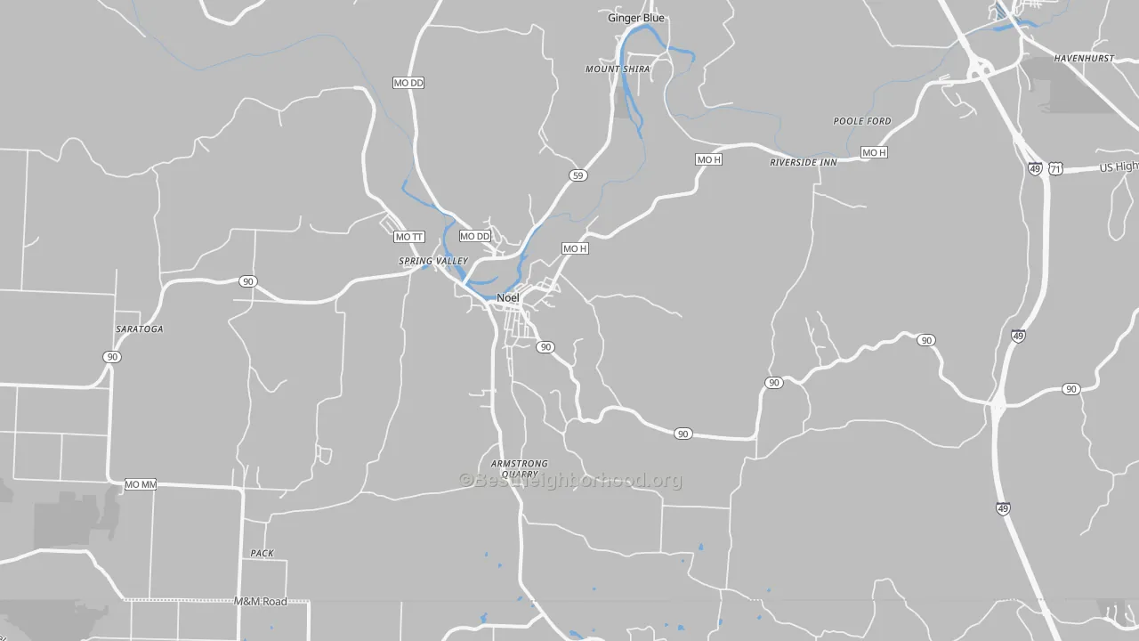 Transit Grade map of Noel, MO