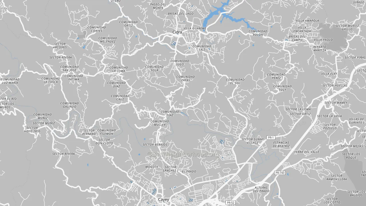 Transit Grade map of Nogueras, PR