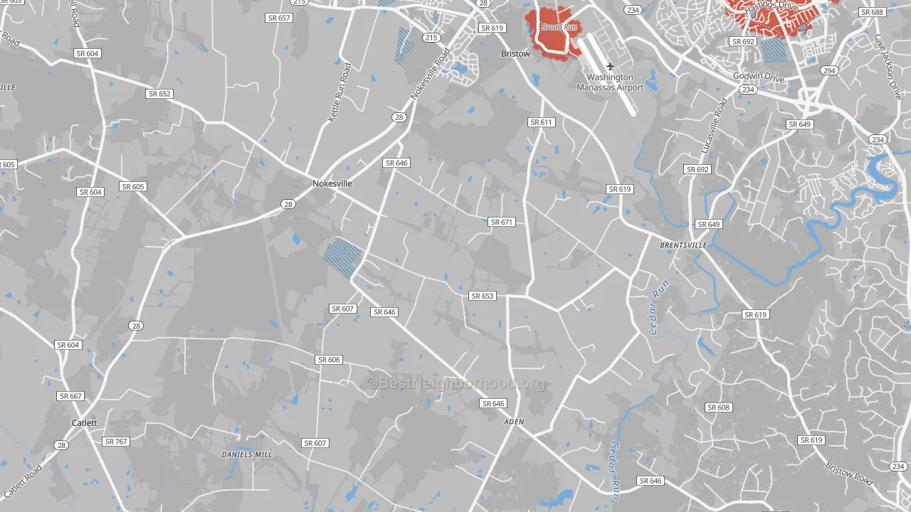 Transit Grade map of Nokesville, VA