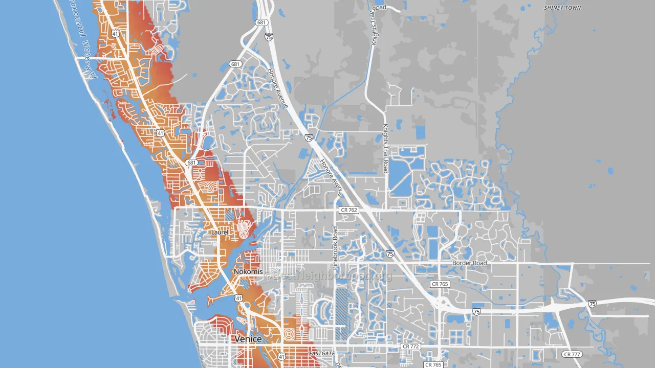 Transit Grade map of Nokomis, FL