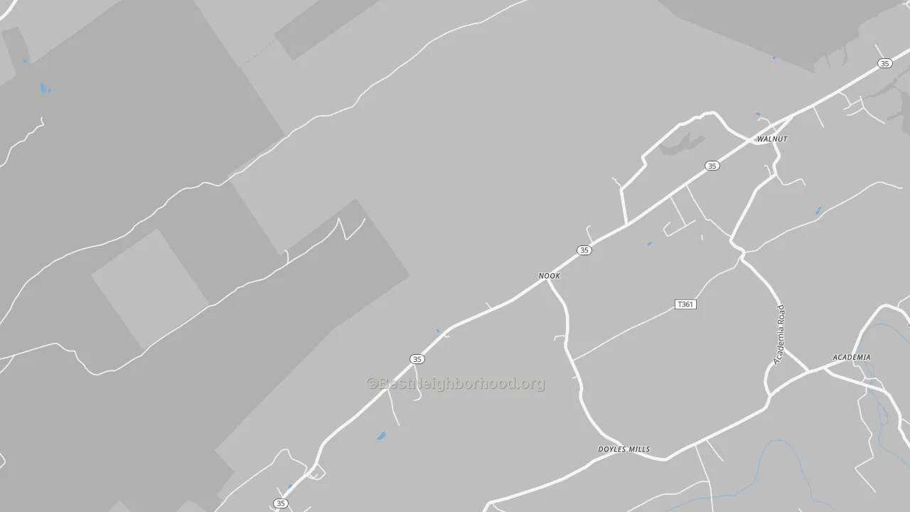 Transit Grade map of Nook, PA