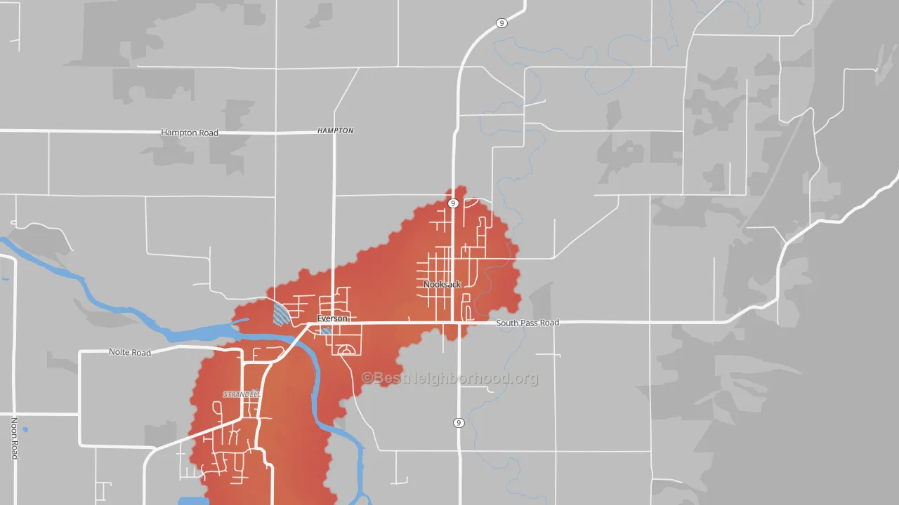 Transit Grade map of Nooksack, WA