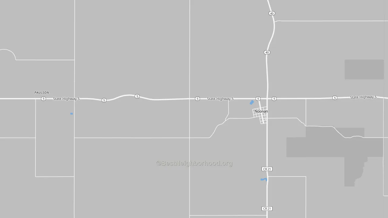 Transit Grade map of Noonan, ND