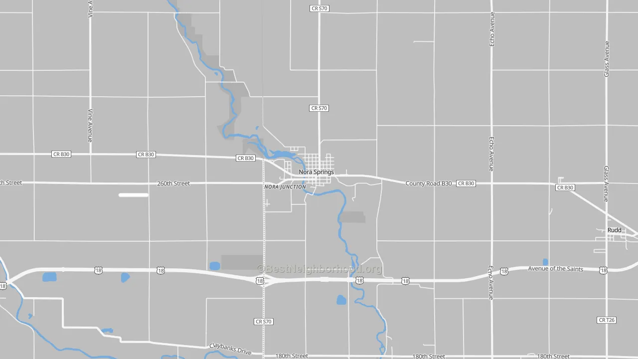 Transit Grade map of Nora Springs, IA