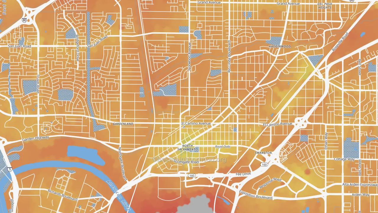 Transit Grade map of Noralto, Sacramento, CA