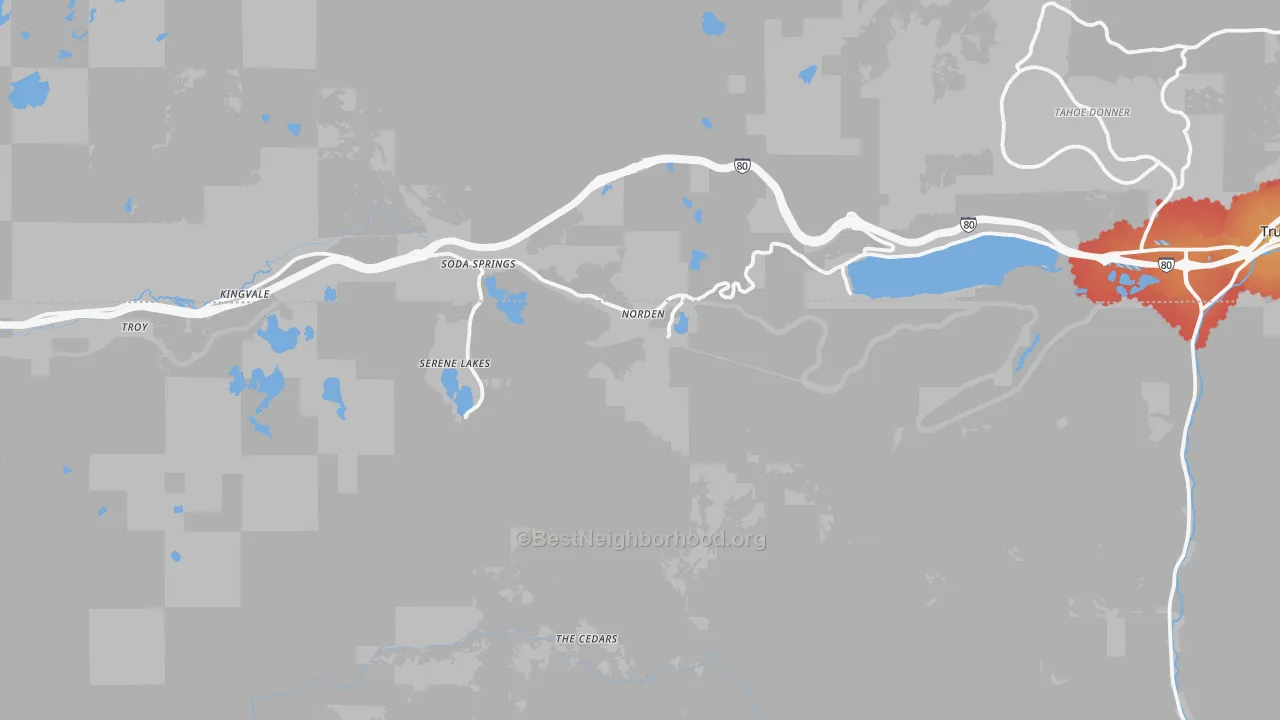 Transit Grade map of Norden, CA