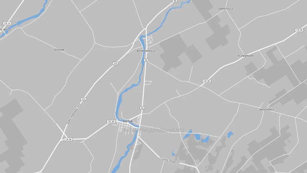 Transit Grade map of Norfolk, NY