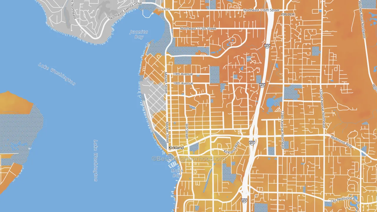 Transit Grade map of Norkirk, Kirkland, WA