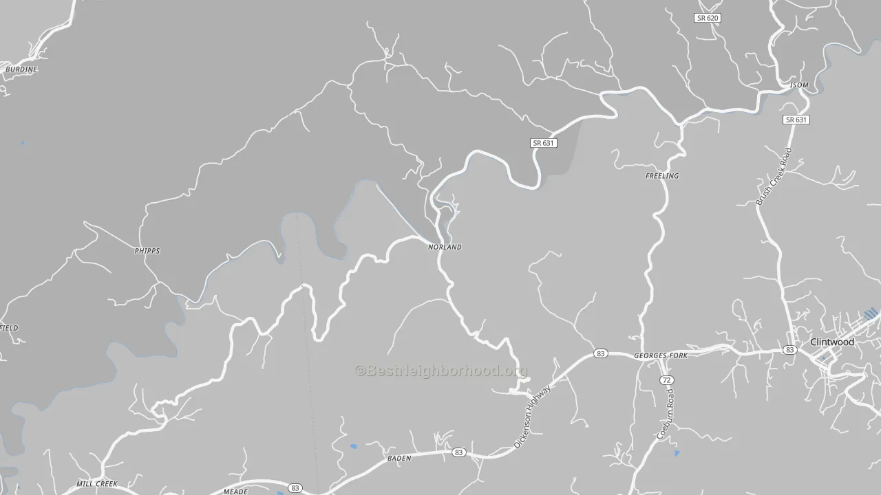 Transit Grade map of Norland, VA