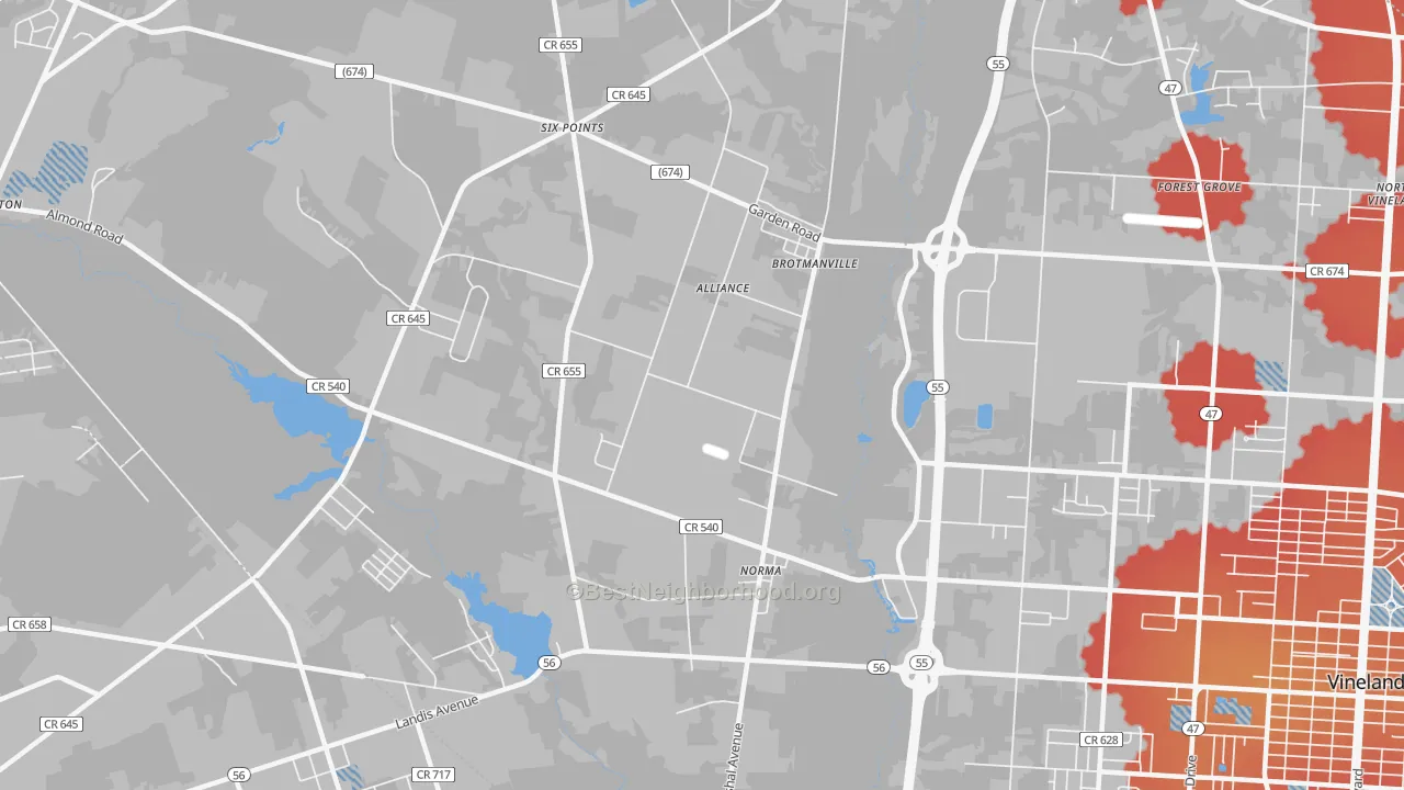 Transit Grade map of Norma, NJ