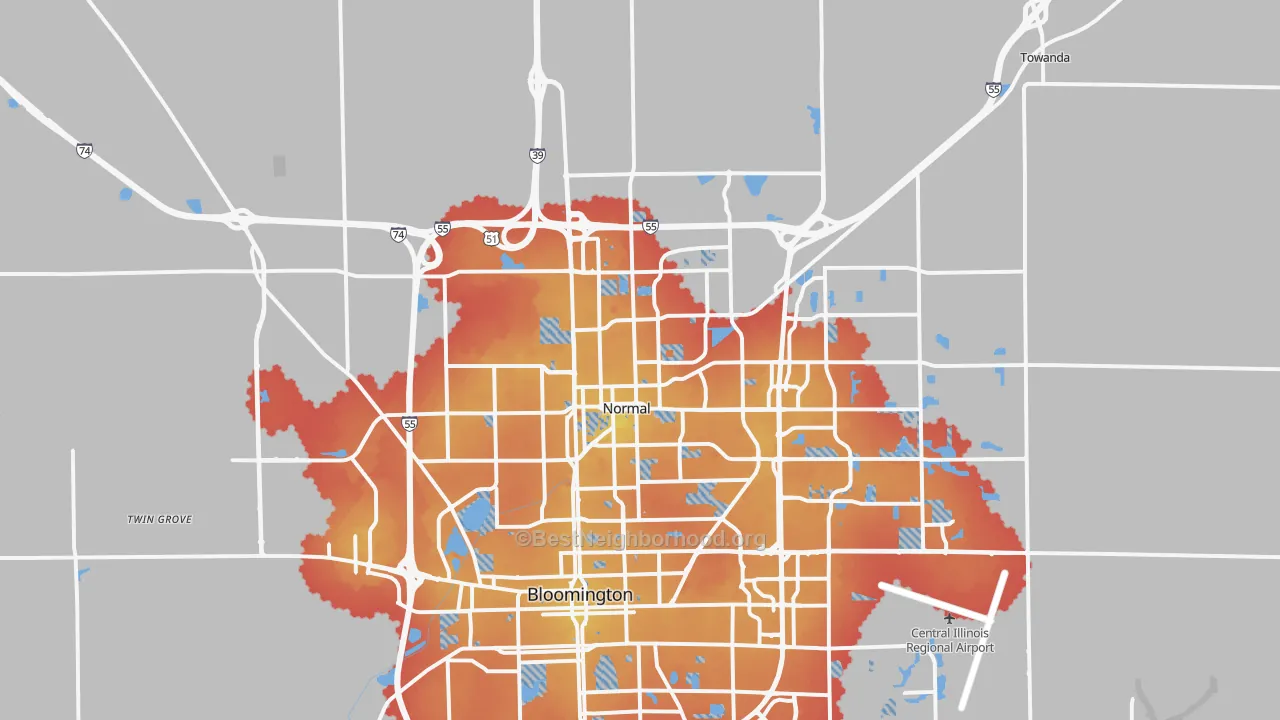 Transit Grade map of Normal, IL