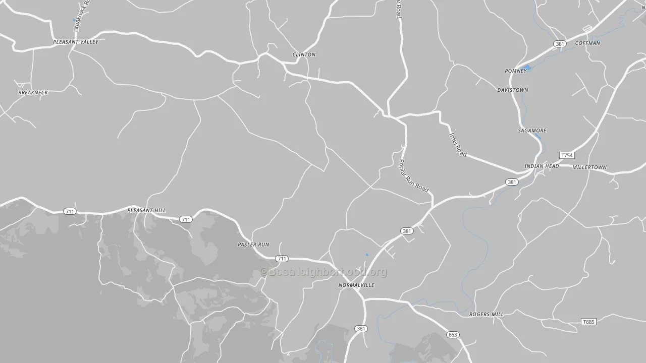 Transit Grade map of Normalville, PA