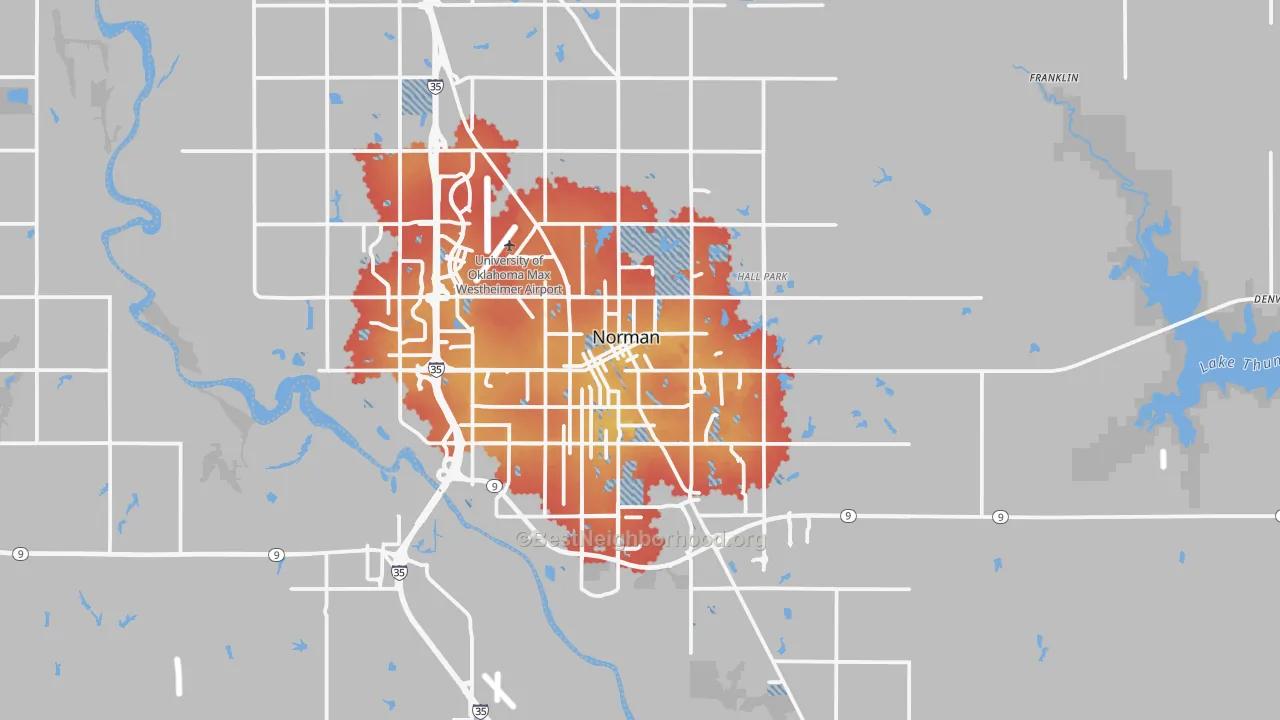 Transit Grade map of Norman, OK