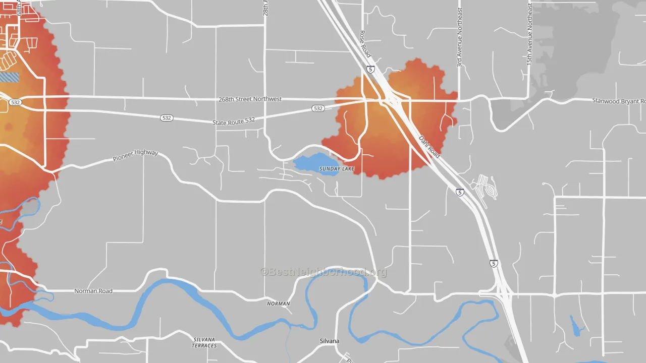 Transit Grade map of Norman, WA