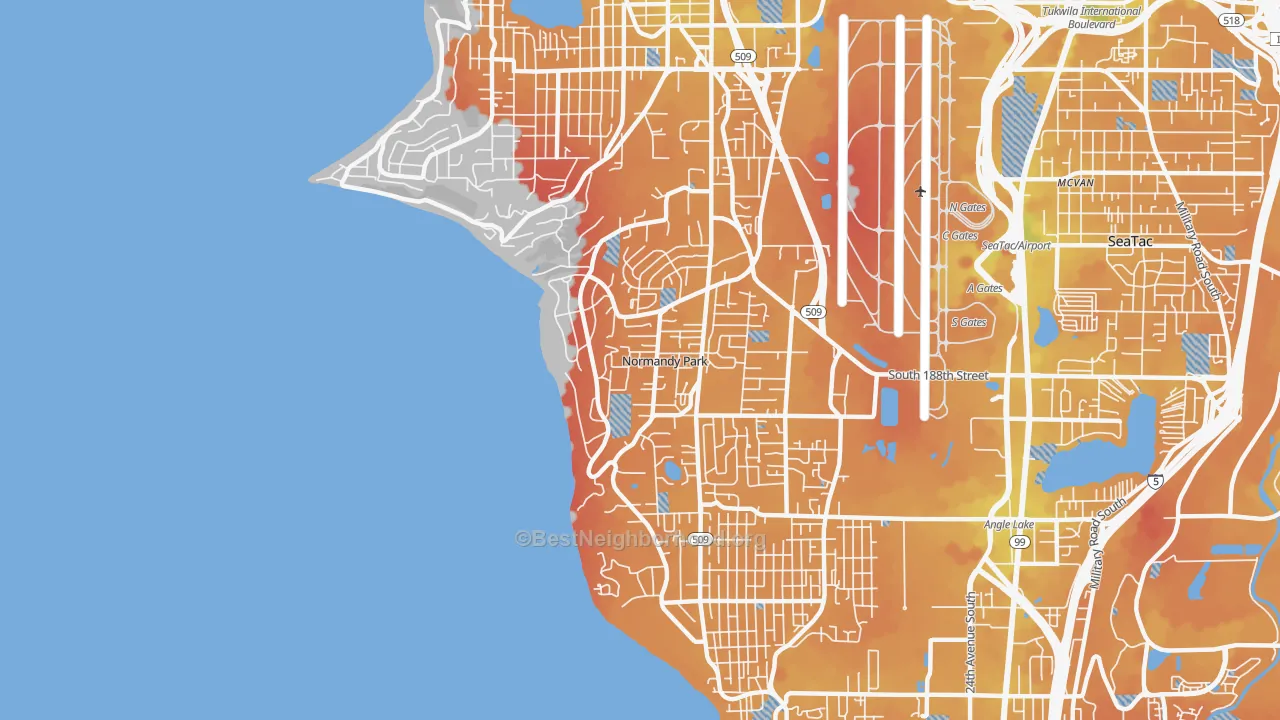 Transit Grade map of Normandy Park, WA