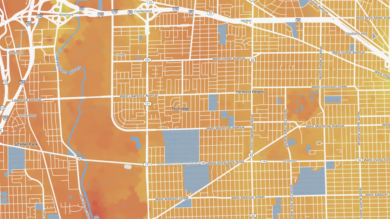 Transit Grade map of Norridge, IL