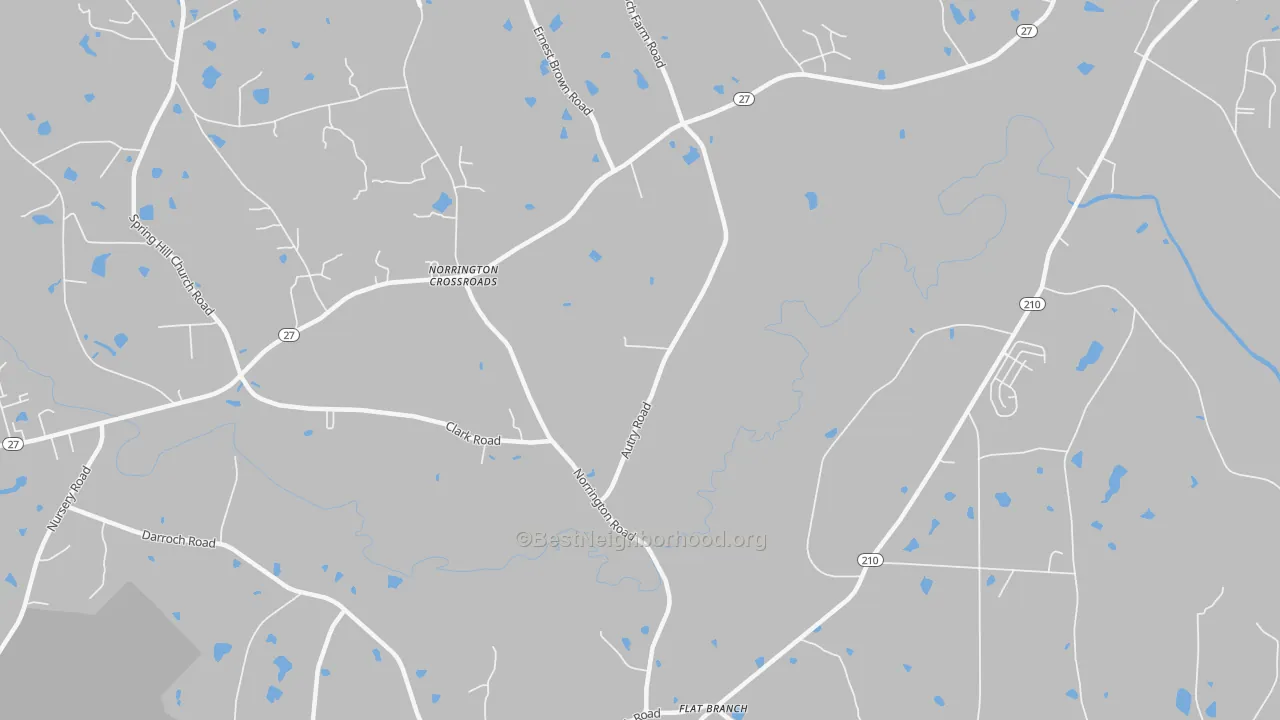 Transit Grade map of Norrington Crossroads, NC
