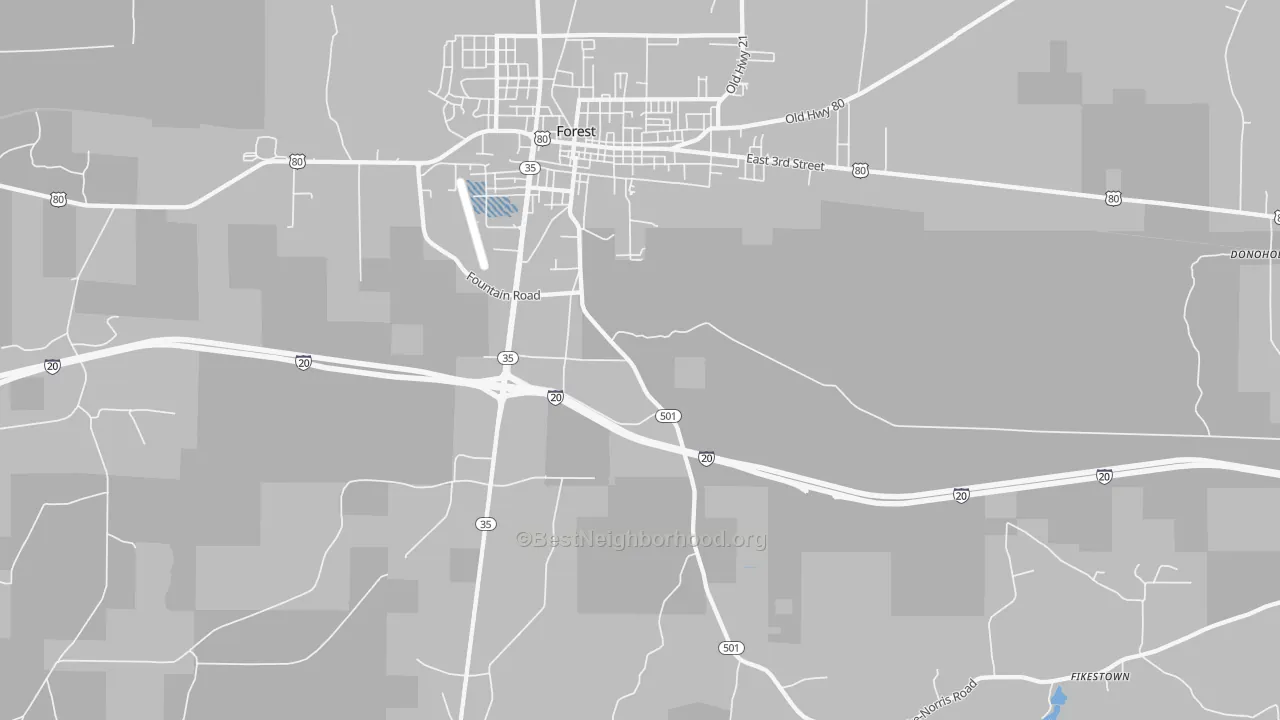 Transit Grade map of Norris, MS